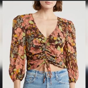 MOTHER cinch top in boutonniere bouquet Medium